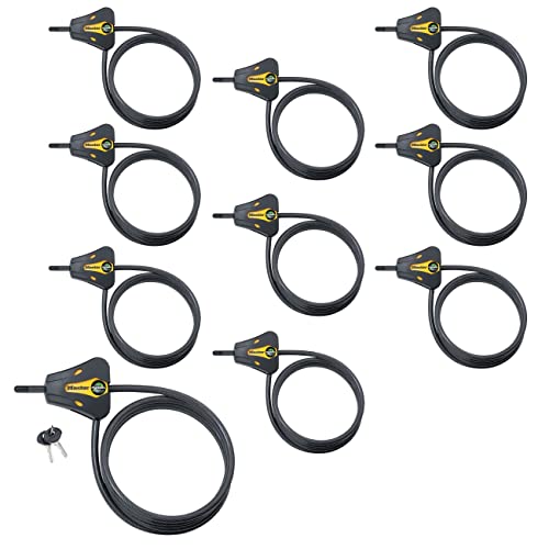 Master Lock - Keyed Alike Trail Camera Python Adjustable Cable Locks w/20 Keys, Model# 8419KA-10 - size: 10 Pack