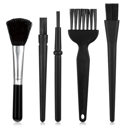 Mini Keyboard Brush, 5 Pcs PP Handle Nylon Anti-Static Keyboard Cleaning Brushes Kit Portable Dusting Brushes for Keyboards Car Interior Motherboard Camera Small Electronics Cleaning
