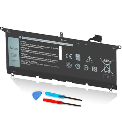 52Wh DXGH8 7.6V Battery for Dell XPS 13 9370 9380 Inspiron 13 7390 7391 2-in-1 5390 5391 14 7490 Latitude 3301 Vostro 13 5390 5391 G8VCF H754V 0H754V V48RM HK6N5 P82G P82G002 P113G P114G P115G 4 Cell