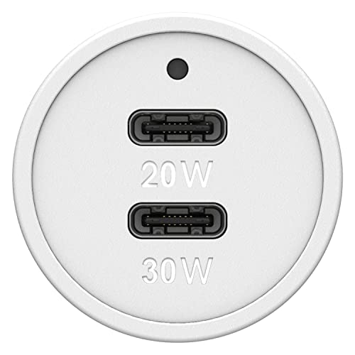 OtterBox Fast Charge USB-C Car Charger, 20 Watt + OtterBox USB C-Ligtning Cable, 1M - Cloud DUST