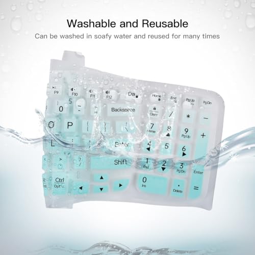 Large Print Keyboard Cover Skin for Logitech Wave Keys MK670 Combo Keyboard Skin, Logitech Wave Keys Wireless Ergonomic Keyboards Cover Protector Skins Accessories, Ombre Mint - color: Ombre Mint-Large