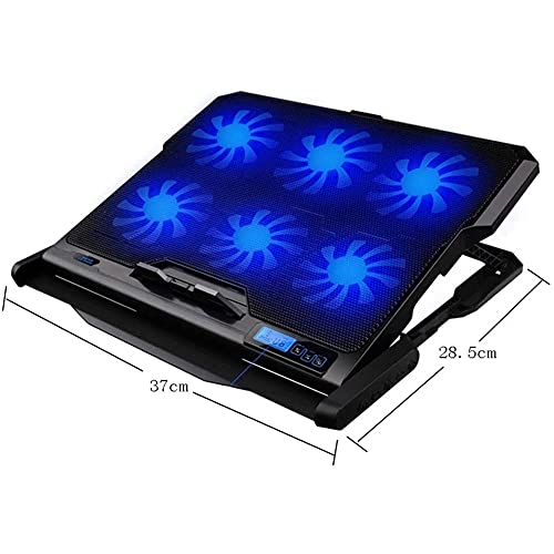 Laptop Cooling Pad for 12"-17" Notebook with Adjustable Fan Speed Adjustable Mount Stand, Dual USB Ports 6 Silent Fans Cooler Pad Very Silent