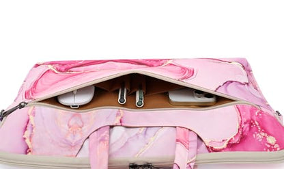 DACHEE Laptop Shoulder Bag for 15 Inch/15.6 Inch Macbook Pro - color: Pink Marble Shoulder