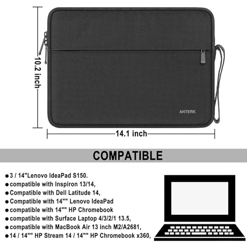 Laptop Sleeve 14 Inch, Water Resistant Traveling Computer Cover with Handle | Laptop Case, Shockproof Protective Carrying Laptop Bag Compatible for 14 Inch MacBook Air/Pro, HP, Dell, Asus, Lenovo, Black - color: Black, size: 14 Inch