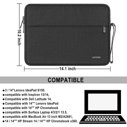 Laptop Sleeve 14 Inch, Water Resistant Traveling Computer Cover with Handle | Laptop Case, Shockproof Protective Carrying Laptop Bag Compatible for 14 Inch MacBook Air/Pro, HP, Dell, Asus, Lenovo, Black - color: Black, size: 14 Inch