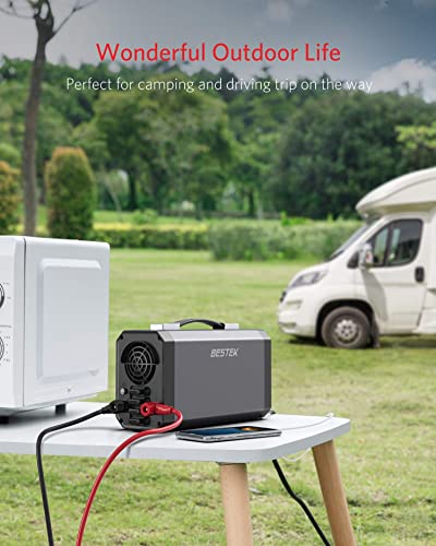 BESTEK 1200 Watt Power Inverter, 12V DC to 110V AC Car Inverter with LCD Display, 2 AC Outlets, 5V/2.4A USB Port, Cables Included, Car Power Converter for Truck, Home, Vehicles, Laptop - color: Grey