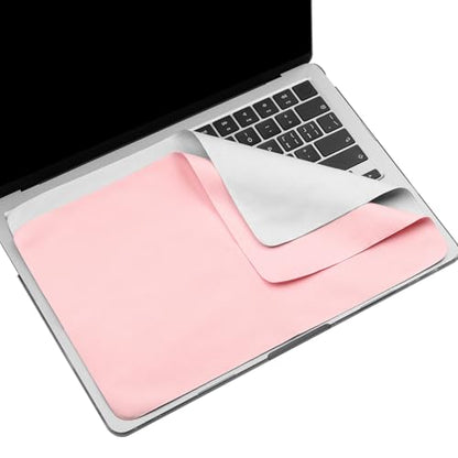 2 Pack Microfiber Liner Cleaning Cloth Screen Keyboard Imprint Protection for MacBook Neo/Pro/AIR 13" 14" (2018-2026), Compatible MacBook Neo 13/MacBook Air 13 M4 M3 M2 M1/MacBook Pro 14 (M5- M1) - color: Grey+pink（2 Pack）, size: 11.4" x 7.7"