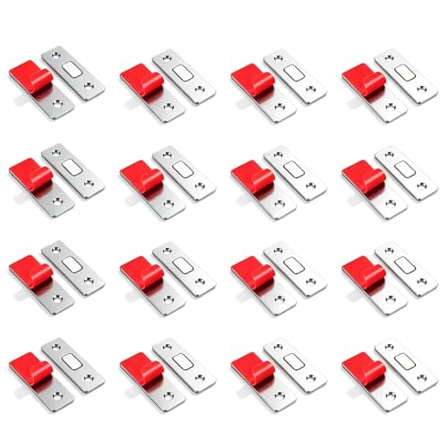 Cabinet Door Catch -16 Pack Ultra Thin Cabinet Door Magnetic Catch,Cabinet Magnets,Adhesive Drawer Latch,Cabinet Magnetic Catch,Strong Hold for Drawer Closet Door Magnetic Door Catch Closer-Silver - color: Sliver, size: 16 Pack