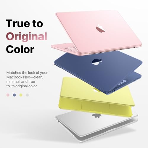 for MacBook Neo Case 13 inch 2026 | Scratch & Fingerprint Resistant 100% Match Official Color | Matte Hard Shell Pink Cover for A3404 - Blush Clear | Scratch & Fingerprint Resistant | Perfect Fit | 100% Match Official Color | Matte Hard Shell Pink Cover -