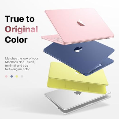 for MacBook Neo Case 13 inch 2026 | Scratch & Fingerprint Resistant 100% Match Official Color | Matte Hard Shell Pink Cover for A3404 - Blush Clear | Scratch & Fingerprint Resistant | Perfect Fit | 100% Match Official Color | Matte Hard Shell Pink Cover -