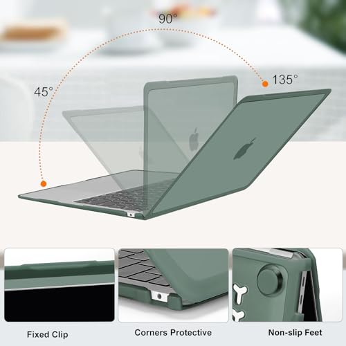MOSISO Compatible with MacBook Air 13 inch Case M1 2018-2021, Emerald Green | Reduces-Fingerprints with Soft TPU Bumper Shell&Keyboard Cover for MacBook Air 13.3 M1, 2021 2020 2019 2018 A2337 A2179 A1932 - color: Emerald Green
