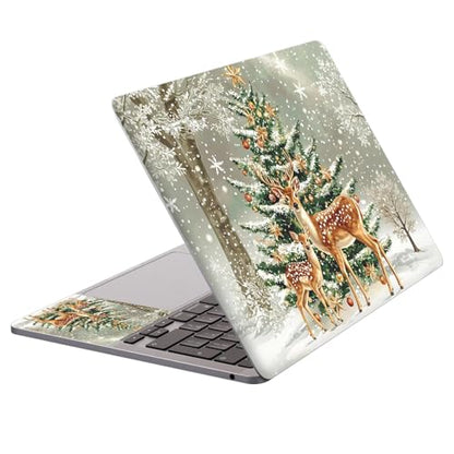 Universal Laptop Protective Skin,Trim-to-Fit Vinyl Sticker for 13–16 Inch Laptop,MacBook,Tablet & Notebook,Scratch-Proof Waterproof Cover,Deer Christmas Tree Snow - color: Deer Christmas Tree Snow
