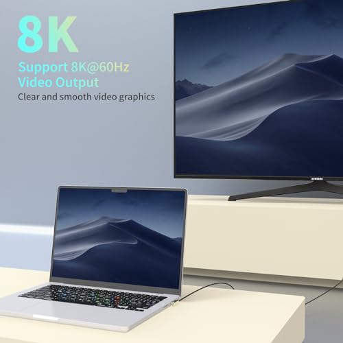 3C'S USB C Magnetic Adapter 240w, 2PCS 90 Degree Magnetic USB C Adapter Detachable, 24 Pin with PD Fast Charging 40Gbps 8K 60Hz for Thunderbolt 3/4, MacBook Pro/Air/, PS5 PSVR2