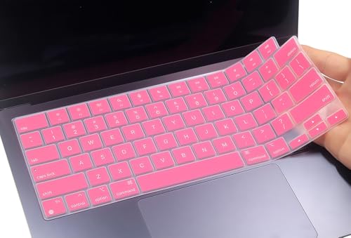 Keyboard Skin Compatible for 2026 MacBook Neo 13" A3404, Air 15.3" 13.6" M5 M4 M3 M2 A3448 A3241 A3114 A2941 A3449 A3240 A3113 A2681, MacBook Pro 14 16 inch M5 M4 M3 M2 M1 A3426 A3427 A3434 (Pink) - color: Pink