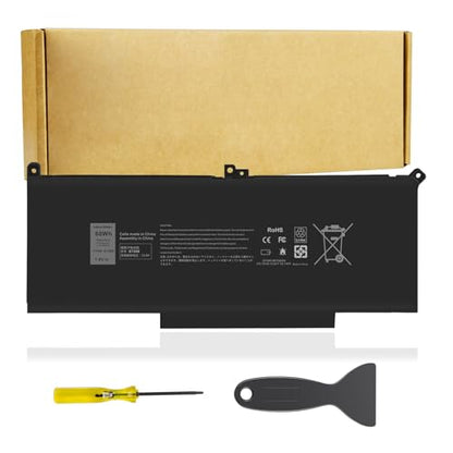 Futurebatt F3YGT Laptop Battery for Dell Latitude 7480 7390 7280 7290 7380 7490 E7280 E7480 E7490 12 7000 13 7000 14 7000 Series F3YGT 2X39G DM3WC 0DM3WC 453-BBCF 451-BBYE - size: E7280 10.83 5.12 0.73in