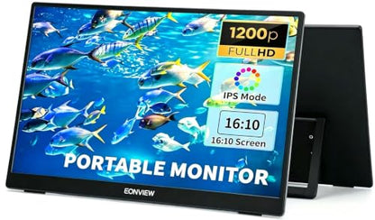 Portable Monitor, 14 Inch, 1200P IPS Display, Zero Frame, USB-C and HDMI, for Laptop, PC, Mac, PS, Xbox, Nintendo Switch - size: 14 Inch