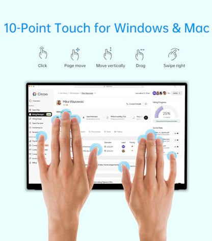 Portable Monitor Touchscreen 15.6" with Stylus Pen, Travel Monitor FHD IPS 10-Point Touch Screen, Protective Sleeve, Built-in Stand, HDMI USB C External Screen for Mac, Laptop, PC