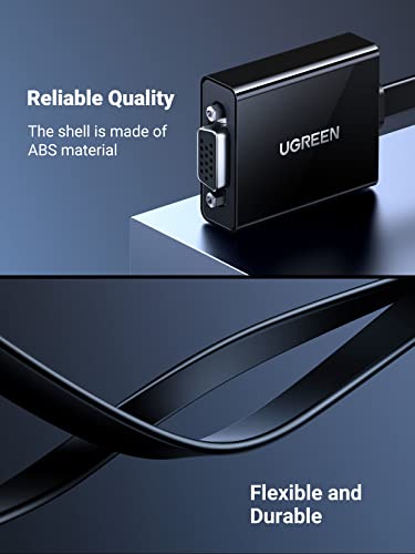 UGREEN Active HDMI to VGA Adapter with 3.5mm Audio Jack | 1080P, HDMI Male to VGA Female, for PC Laptop Ultrabook Raspberry Pi Chromebook, Black