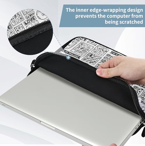 Messenger Bag Carrying Case Sleeve with Handle Accessory Pocket Fits Laptops/Notebook/ebooks/Kids tablet/ipad (11-13.3 inch, Animal Cartoon) - color: Animal Cartoon, size: 11-13.3 inch