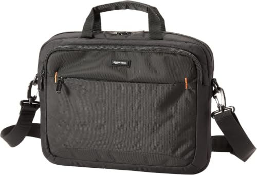 Amazon Basics Laptop Tablet Carrying Case with Shoulder Strap and Grab Handles, 14-inch, Black, Compartments for Storage (Pack of 8) - size: 14 Inch (Pack of 8), style: 1-pack