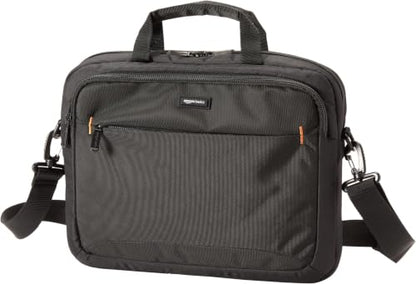 Amazon Basics Laptop Tablet Carrying Case with Shoulder Strap and Grab Handles, 14-inch, Black, Compartments for Storage (Pack of 8) - size: 14 Inch (Pack of 8), style: 1-pack