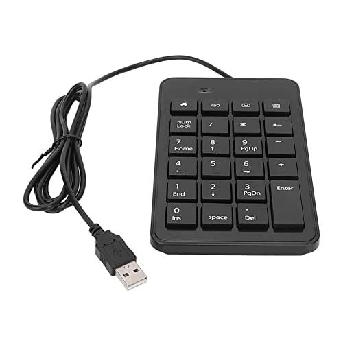 Numeric Keypad Ergonomic Design Low Noise USB Connection for Data Entry and Accounting, for Laptops and Desktops
