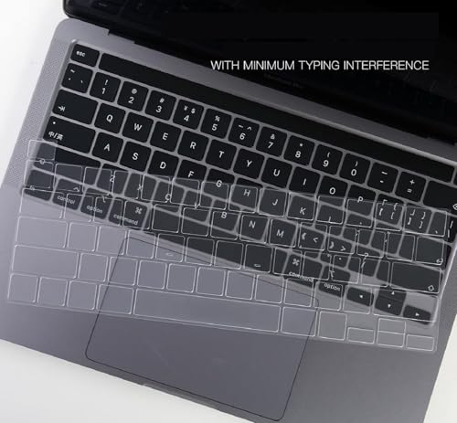 Ultra Thin Clear Keyboard Cover for 2020-2024 New MacBook Pro 13 Inch Model A2338 M2 M1 A2289 A2251 & 2020 2019 MacBook Pro 16 inch Model A2141 with Touch Bar & Touch ID Keyboard Skin Protector Cover - size: Mac Pro 13(No Cover Touchbar)