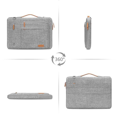 MOSISO Laptop Shoulder Bag 15.6 inch, 15-16 inch Protective Computer Bags | Compatible with MacBook Pro 16/Air 15, HP Dell Lenovo Asus, Side Open Laptop Sleeve Bag with Trolley Sleeve&4 Pockets,Gray