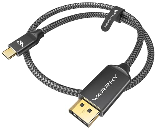 Warrky USB C to DisplayPort Cable for Office and Gaming (8K 60Hz, 4K 240/144Hz) Aluminum Type-C to Display Port (DP) Cord [Thunderbolt 3/4 Compatible] for iPhone 15 Series, iPad, Galaxy -3.3ft - color: Grey, size: 3.3ft, style: 1 Pack