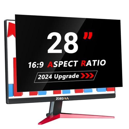 ZOEGAA 28 Inch 16:9 Computer Privacy Screen for Widescreen Monitor, 28 inch Removable Anti Blue Light Glare Eye Protection Shield, Black Blackout Anti Spy Desktop Security Private Filter - size: 28 inch Computer with 16:9 Aspect Ratio