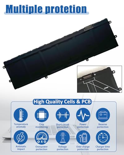 87Wh DWVRR Laptop Battery Replacement for Dell Inspiron 16 7620 2-in-1 & Alienware x15/x17 R1/R2 Series P111F P48E P119F 0017GN 0NR6MH 817GN Battery - size: 12.79*3.54*0.39 inch DWVRR