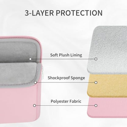 RAINYEAR Laptop Sleeve Case 13.3 Inch, Protective Portable Case with Front Pocket, Briefcase Handbag Laptop Bag Compatible with 13.3-14 Inch Laptop PC, 14 Inch MacBook Pro M5 M4 M3 M2 M1, Light Pink - color: Light Pink, size: 13.3-14 inch