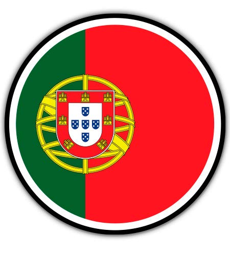 Portugal Flag - 3" Vinyl Sticker - for Car Laptop I-Pad Phone Helmet Hard Hat - Waterproof Decal - size: 3"