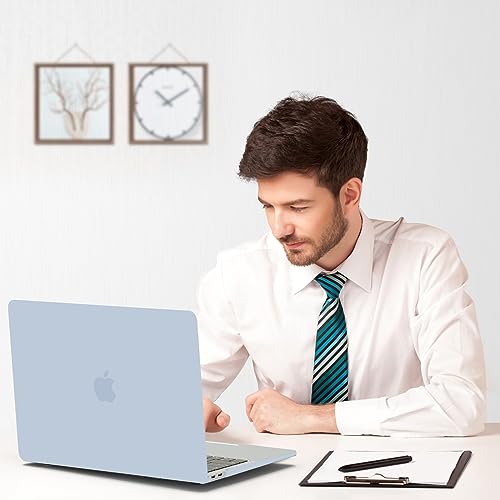 B BELK Compatible with MacBook Air 13 inch Case M1 2021 2020 2019 2018 | Matte Plastic Hard Shell for MacBook Air 13.3 inch Case A2337 A2179 A1932 with Keyboard Cover & Screen Protector, Baby Blue - color: Baby Blue