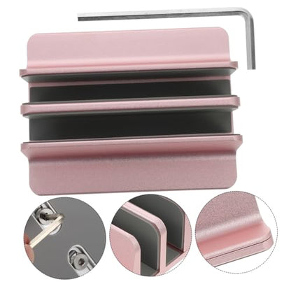 HOMSFOU Vertical Laptop Stand Dual Slots Aluminum Desktop Holder for Tablet and Notebook Optimizes Desk Space and Stability for Use
