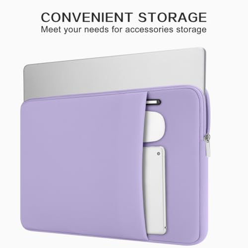 RAINYEAR Laptop Sleeve Case Compatible with 13.3 Inch Notebook Computer Chromebook 14" MacBook Pro/Max M1 M2 M3 M4 M5 Protective Cover Soft Bag with Front Pocket & Accessories Pouch (Purple) - color: Purple, size: 13"-13.3"