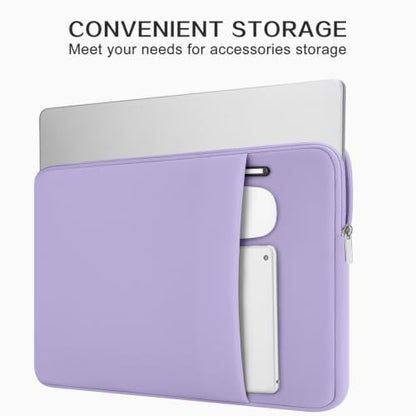 RAINYEAR Laptop Sleeve Case Compatible with 13.3 Inch Notebook Computer Chromebook 14" MacBook Pro/Max M1 M2 M3 M4 M5 Protective Cover Soft Bag with Front Pocket & Accessories Pouch (Purple) - color: Purple, size: 13"-13.3"