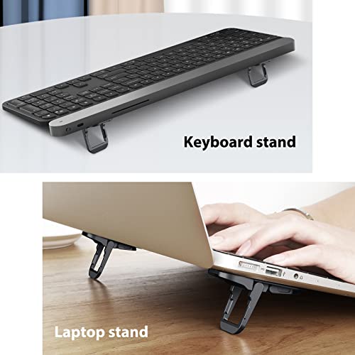 Nillkin Portable Laptop Stand with 3 Adjustable Angles, Flip Keyboard Riser Feet for Most Keyboards, Computer Keyboard Stand for Desktop, MacBook, HP and Other 10-17 Inches Laptop Feet Riser, Black - color: Black