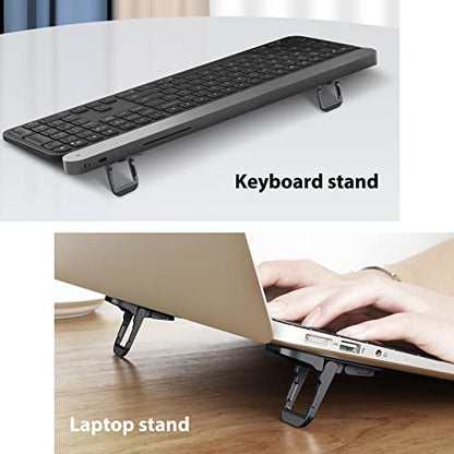 Nillkin Portable Laptop Stand with 3 Adjustable Angles, Flip Keyboard Riser Feet for Most Keyboards, Computer Keyboard Stand for Desktop, MacBook, HP and Other 10-17 Inches Laptop Feet Riser, Black - color: Black