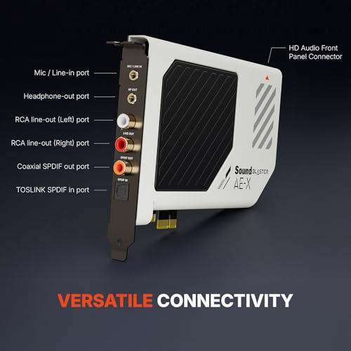Creative Sound Blaster AE-X Hi-Res PCIe Sound Card for PC | Hi-Res, PCIe Sound Card, 32-bit/384kHz, Hi-Res Audio, PC Audio, Desktop App Support