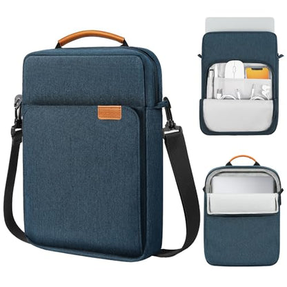 MoKo 13 Inch Tablet Sleeve Bag Carrying Case with Shoulder Strap Handle | Fits iPad Pro 13-inch M5, iPad Air 13-inch M4/M3, iPad Pro 12.9 M2/M1/M1 and Galaxy Tab S8+/S9+ 12.4, Indigo - color: Indigo, size: 12.9 inch