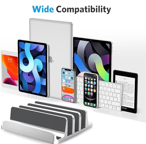 Vertical Laptop Stand, 3-Slot Vertical Laptop Stand Holder,Adjustable Dock Size,3 in 1 Design Space-Saving Laptop Holder Desktop,for Desk MacBook/Surface/Samsung/HP/Dell/Chrome Book