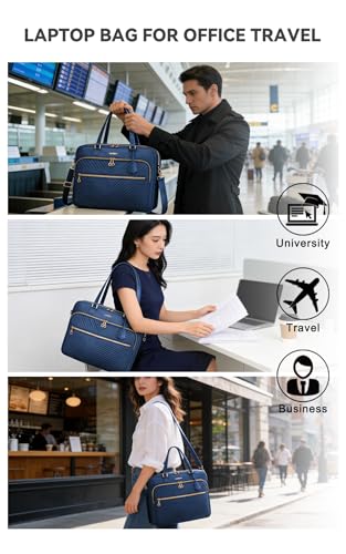 Laptop Bag Case for Women Men Tote Bag Briefcase Compatible with MacBook/Dell/HP/Acer/ASUS, Waterproof Shoulder Carrying Briefcase, Blue, 15.6-16 Inch - color: Blue, size: 15.6 inch