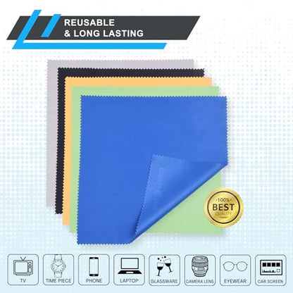 Eco-Fused XL Microfiber Cleaning Cloths - 5 Pack - 12 x 12 inch (30.5 x 30.5 cm) - Quickly Remove Fingerprints, Dust and Smudges from Tablet, TV and Notebook Screens Without Scratches or Marks - color: 5 Pack - 12 X 12 Inch