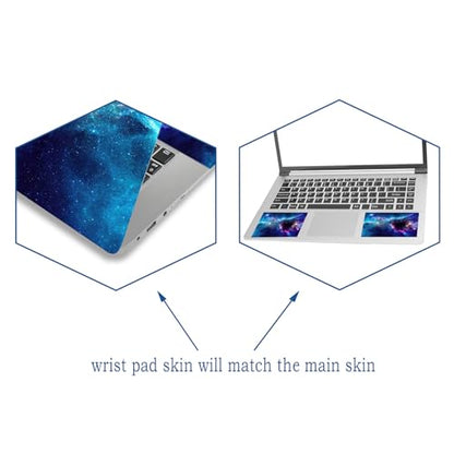 Laptop Skin Sticker Decal Cover for 11.6”12" 13" 13.3" 14" 15" 15.4" 15.6" | Laptop Netbook Skin Cover Art Notebook Protector (2 Wrist Pad Included), Removable Reusable, Easy to Apply, Galaxy Space - color: Galaxy Space