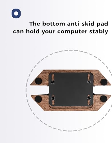 Adjustable Vertical Laptop Stand, MacBook Holder with Wood, Wooden Laptop Stand, Vertical Laptop Holder for Desk, Width Adjustable Dock Fits All MacBook/Surface Pro - color: 1 slot walnut