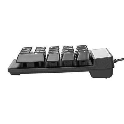 Numeric Keypad, Mechanical Feel USB Number Pad with 000 Key for Accounting, Data Entry & Excel, Wired 19 Key Pad for Laptop, Desktop, Plug and Play