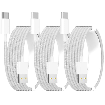 [Apple MFi Certified] iPhone 17 Car Carplay Cable Fast Charging Cable, 3Pack 6ft 60W USB A to USB C Nylon Braid Cord Screen Data Sync for iPhone 17 Pro/Air/16 Pro Max/16 Plus,iPad Pro, Air, Mini, iPad - size: 6.6 feet