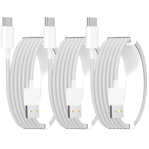 [Apple MFi Certified] iPhone 17 Car Carplay Cable Fast Charging Cable, 3Pack 6ft 60W USB A to USB C Nylon Braid Cord Screen Data Sync for iPhone 17 Pro/Air/16 Pro Max/16 Plus,iPad Pro, Air, Mini, iPad - size: 6.6 feet