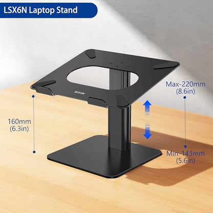 BESIGN LSX6N Laptop Stand, Ergonomic Adjustable Notebook Riser, Computer Holder, Laptop Mount Compatible with 10-15.6" Laptops, Black - color: Black